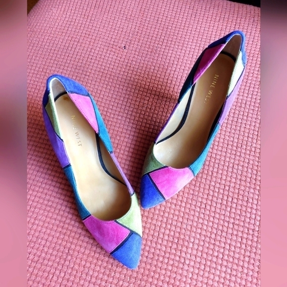 Nine West Multi-coloured Suede High Heel Shoes. Size 8M - Picture 1 of 12
